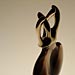 Pendant, Carved smoky quartz, gold, leather