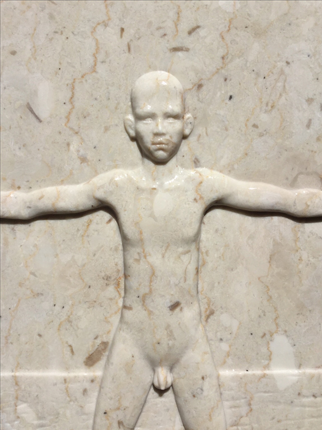 Simon Muscat Goldsmith - A Return to Eden, Marble Relief, 85 by 66 cms: 33in by 26in